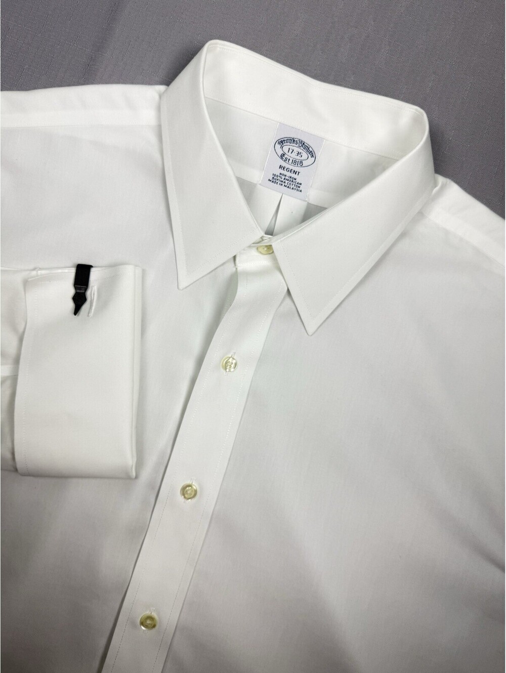 Brooks Brothers Regent Men’s 17-35 White Supima Cotton Non-Iron French Cuff